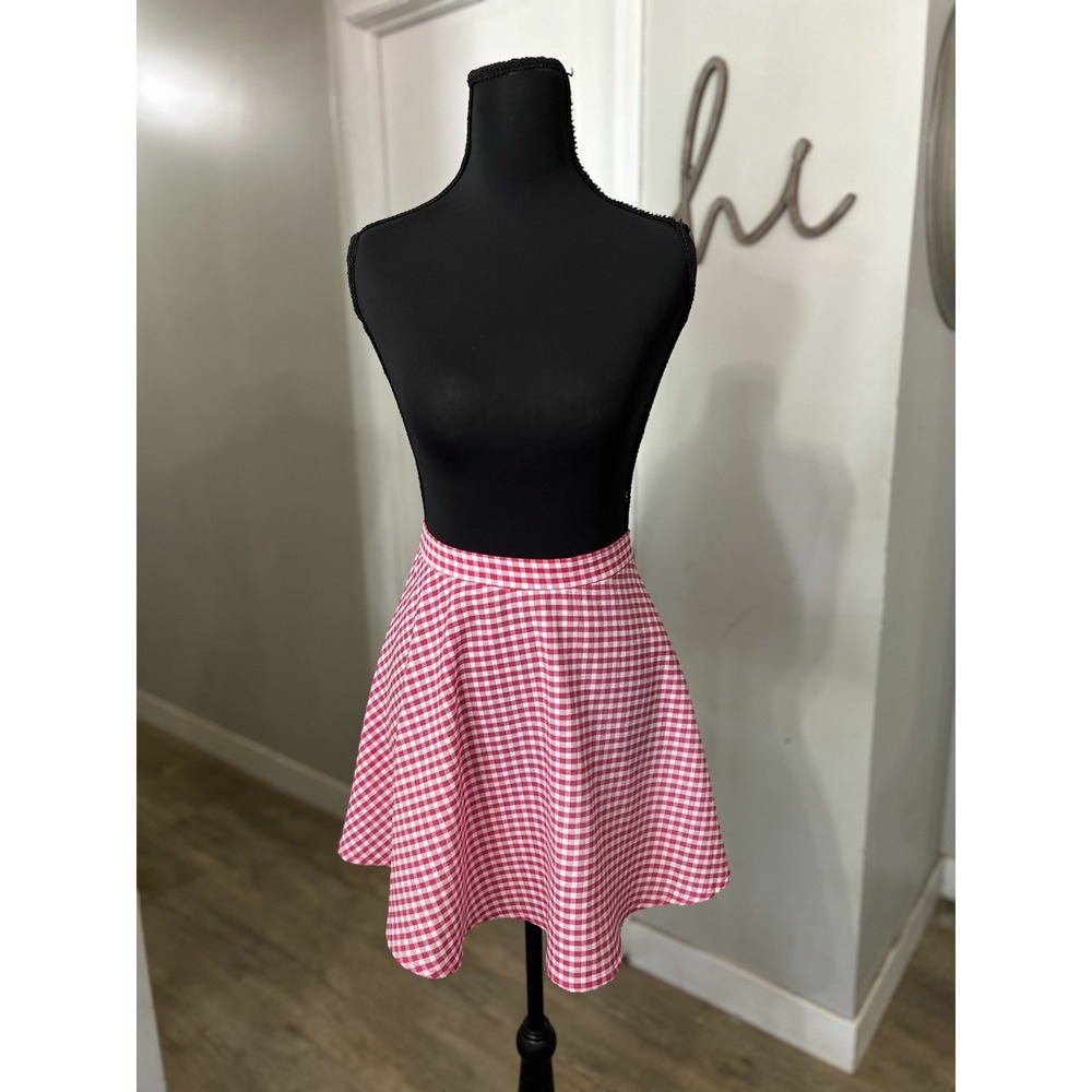 Urban‎ Outfitters Pink Check Gingham Angie Circle Skirt Cottagecore Size Large